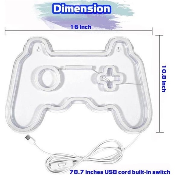 Game Pad Neon Signs for Wall Decor, Neon Lights for Teen Room Decor, Gamer Stuff - Picture 5 of 6